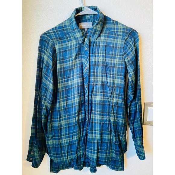 Michael Stars Plaid Boyfriend Button up Shirt Xsmall Womens Top - Picture 5 of 11